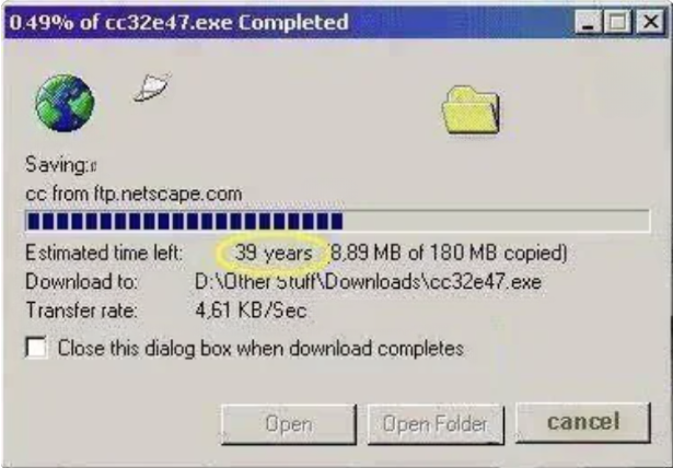 meme:long download time in the 90ies